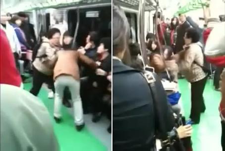  주변에 말리는 사람이 아무도 없던 '지하철 난투극'