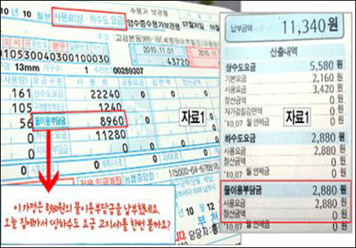  물 이용부담금 이란 항목이 있다네요... 보셨나요??