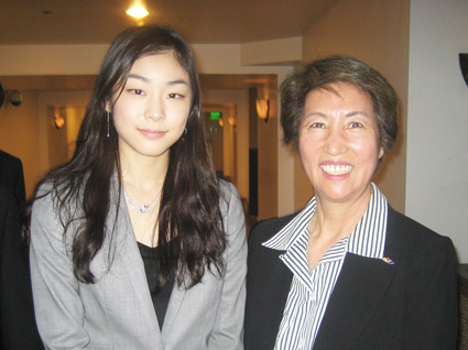 <b>김영숙</b>관장. 김연아 선수 경호한 공로로 봉사상 받아