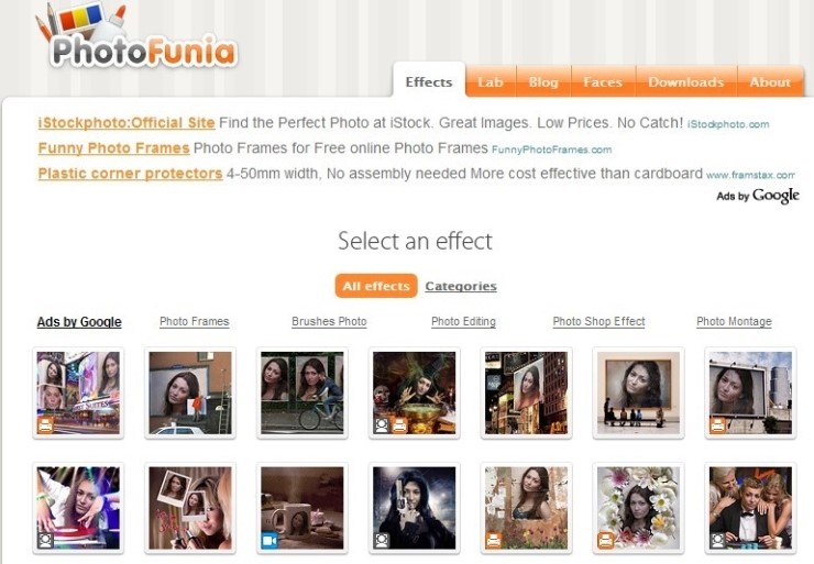  재미있고 유용한 합성 사이트 Photofunia 입니다.