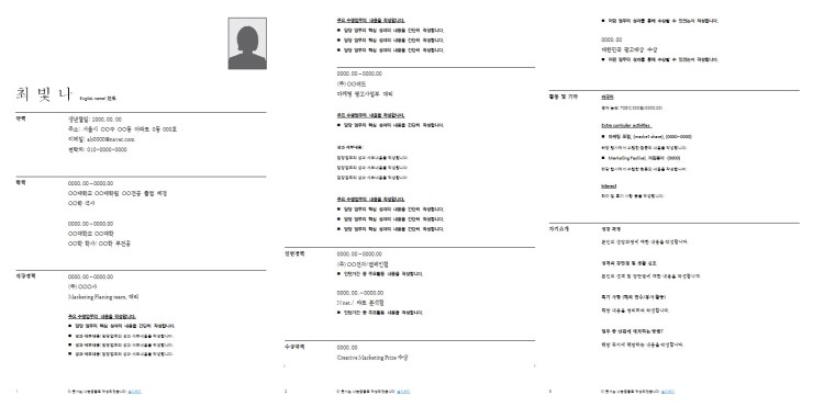 이력서양식무료다운로드 영문 국문 이력서 양식 받아가세요 D 네이버 블로그