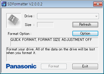  SD카드 로우포맷, SDFormatter V2.0