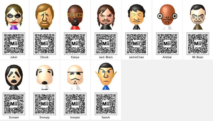 닌텐도 3ds용 Mii Qr Code 모음 네이버 블로그