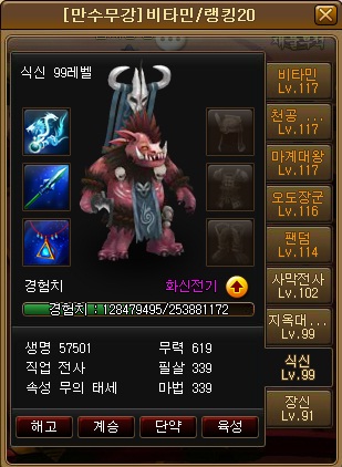  신선도 - 식신 100레벨 입성.