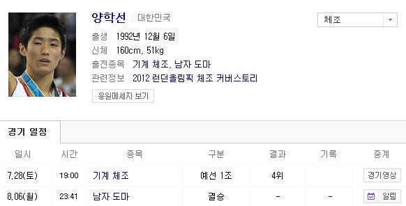 [시선] 대한민국 체조 첫번째 금메달리스트 양학선_by BK