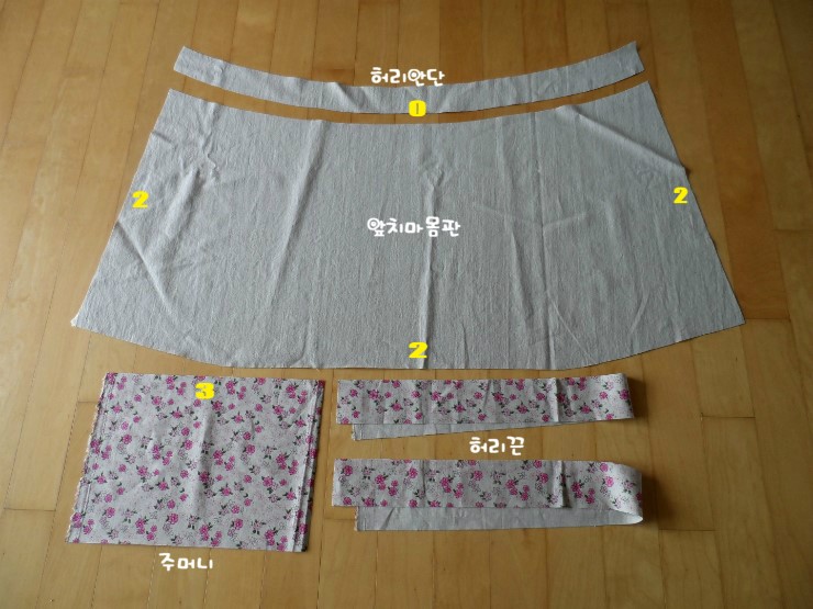  과정샷 미니스타일앞치마 만들기 / 하프타입앞치마 만들기