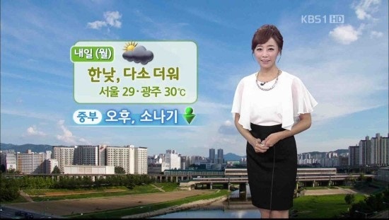노은지 기상캐스터 - kbs 9시뉴스 120902