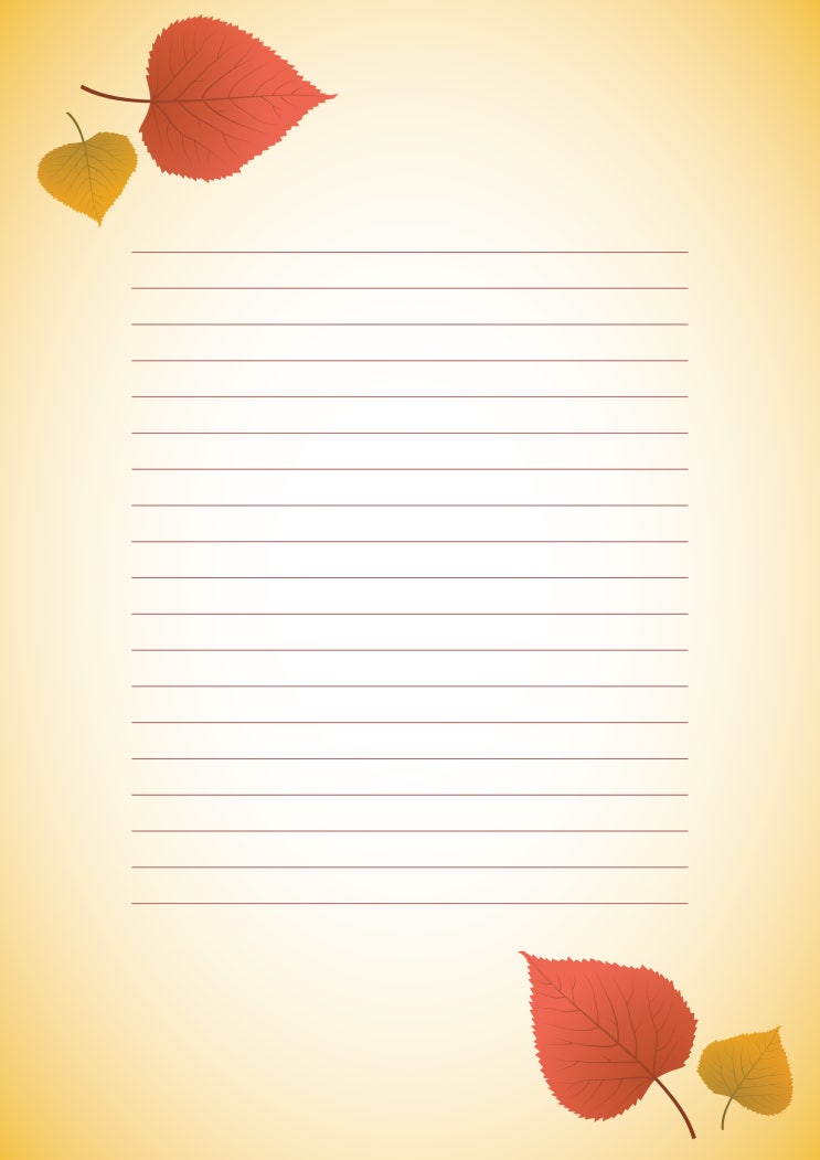 [가을편지지]가을 낙엽 수제편지지- : 네이버 블로그