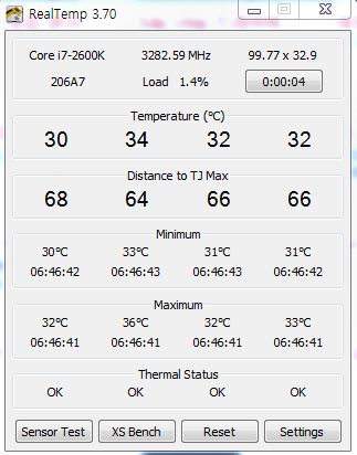 CPU 실시간 온도 측정 프로그램real temp[파일첨부]