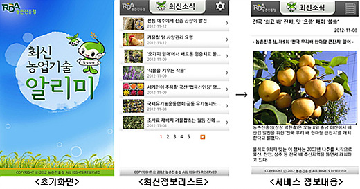 농진청, ‘최신 농업기술 알리미’ 앱 개발 농진청, ‘최신 농업기술 알리미’ 앱 개발