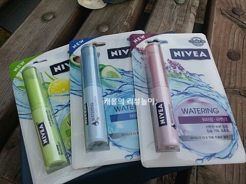 [NIVEA]니베아 립케어 워터링 3종 라벤더＊레몬그라스＊아보카도/촉촉한 수분립밥