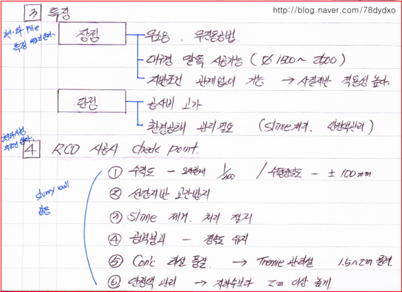 건설영어회와 17. 현장타설말뚝의 장단점