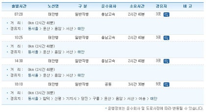 서울에서 안면도 가는법] 동서울종합터미널-태안시외버스터미널 버스시간표 : 네이버 블로그
