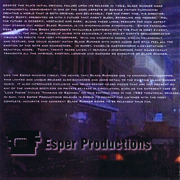 Vangelis Blade Runner 02 Esper Edition 네이버 블로그