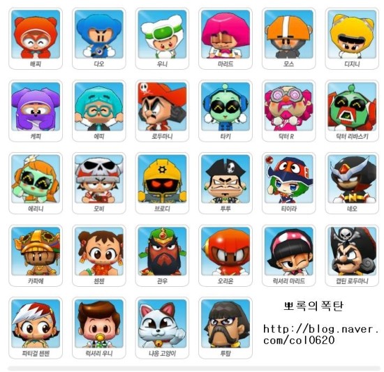  카트라이더 캐릭터 소개