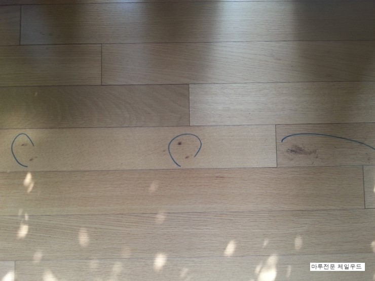  변색된 마루보수