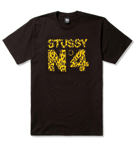 스투시 치타 무늬 반팔 티셔츠 스투시 반팔티 Stussy Cheetah NO. 4 Black Tee Shirt-