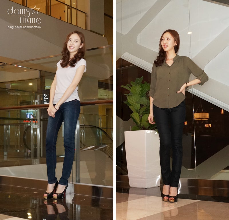 김하늘 청바지 까레라진 (커플 청바지)