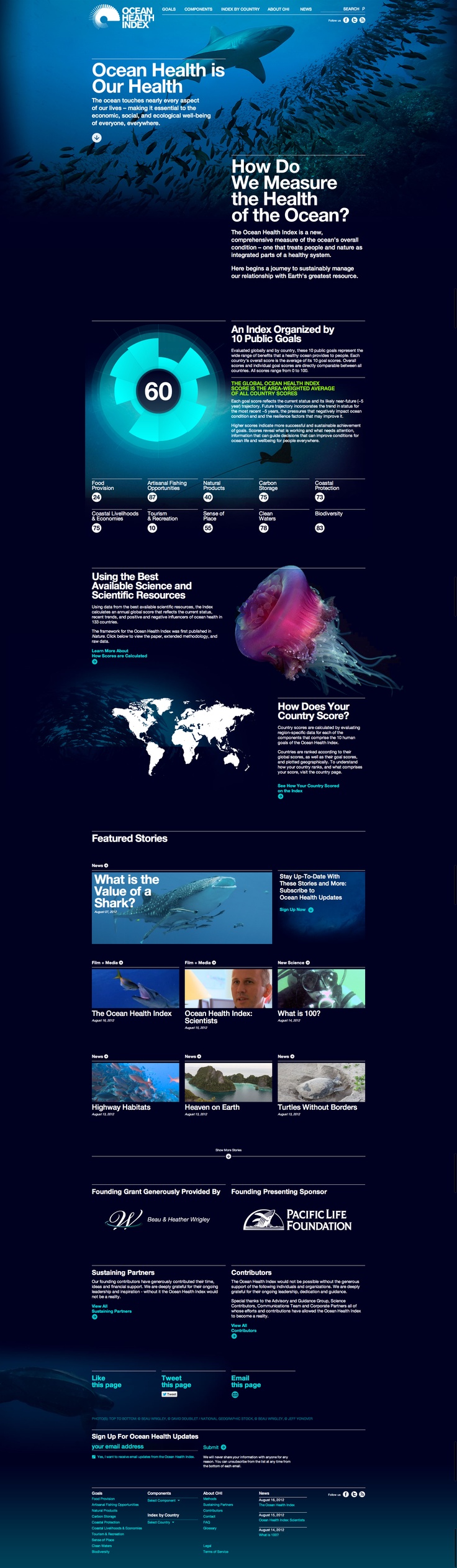 [WEB] OCEAN HEALTH INDEX_ 깊은 바다속을 가져다 놓은 듯한 해양생태계 사이트