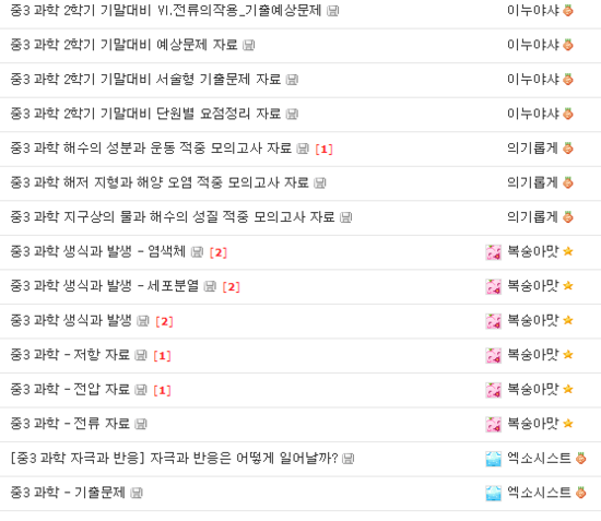문제 기출 중 과학 3 중3 과학 문제 기출 중 과학 3 체크체크 과학