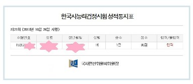  한국사능력검정시험 1급 취득