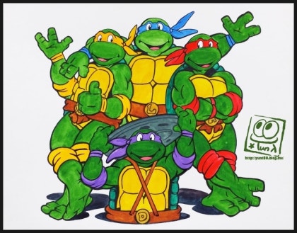 닌자 거북이 파편 그리기