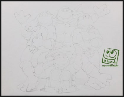 닌자 거북이 파편 그리기