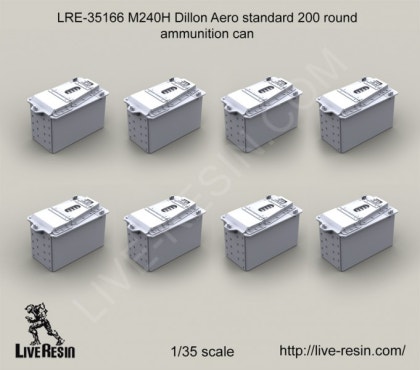 Live Resin 1/35 M240H Dillon Aero Std 200 Round Ammunition Can Set - LRE35166 Live Resin 1/35 M240H Dillon Aero Std 200 Round Ammunition Can Set - LRE35166