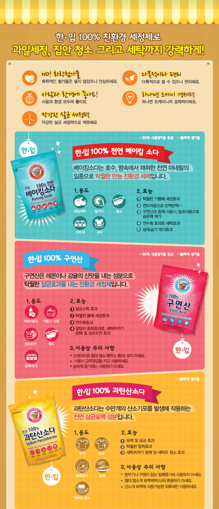 한입 100% 친환경 세정제, 베이킹소다 과탄산소다 구연산 천연세제 활용법 : 네이버 블로그