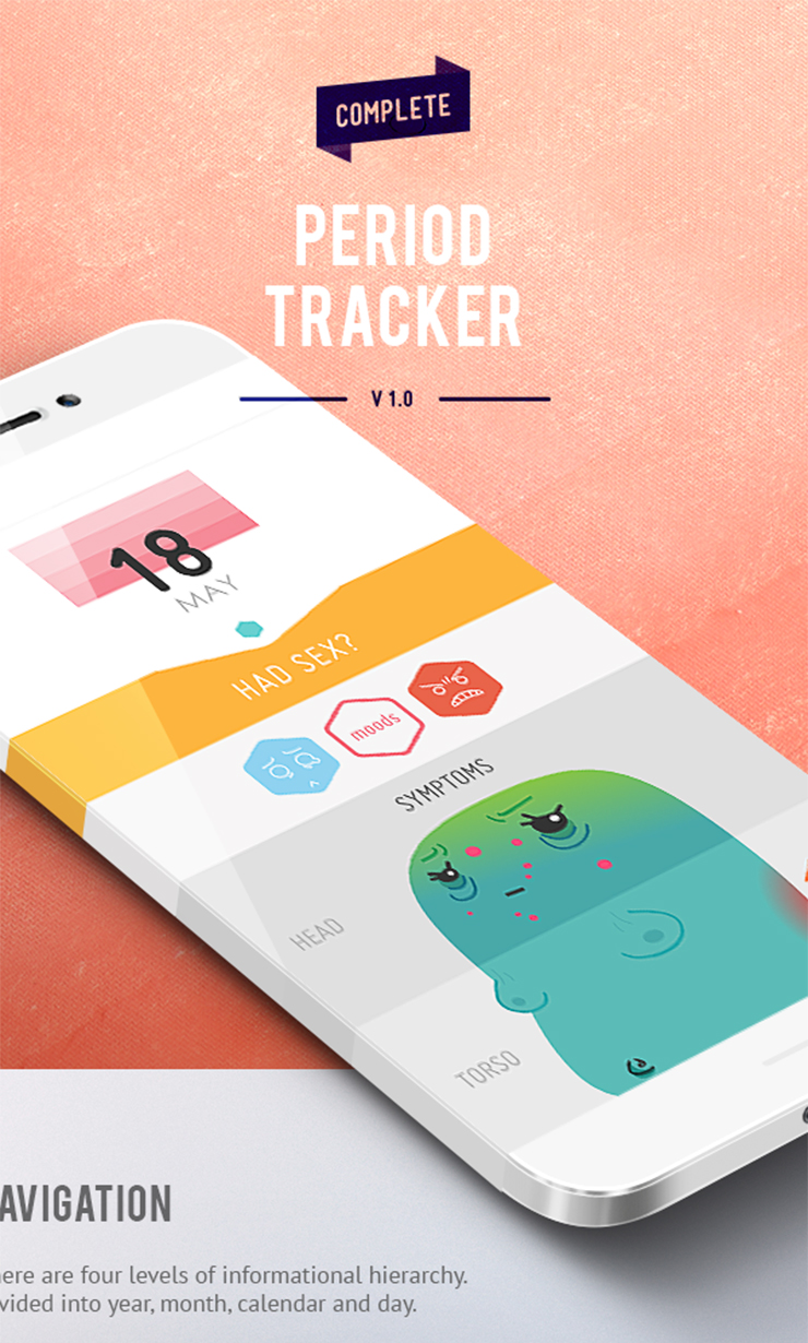 [APP] PERIOD TRACKER iPHONE _귀여움과 인포적인 느낌의 앱디자인 UX/UI 디자인 포트폴리오 어플디자인