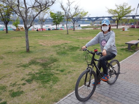  슈젠 워킹화 신고 한강 라이딩 뚝섬 라이딩