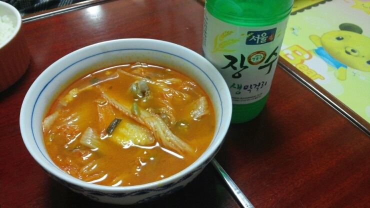  불타는 토요일 행구님의 김치찌개를..
