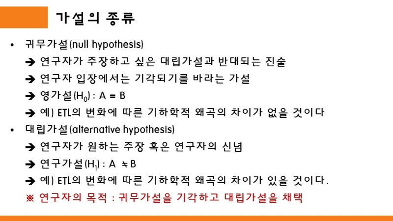연구에서의 귀무가설