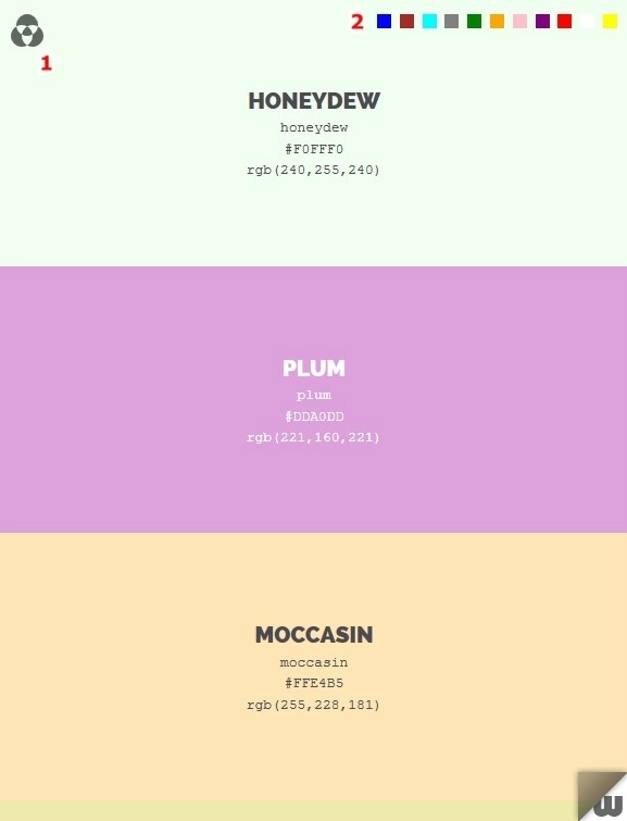 CSS에 사용될 Color 코드값를 쉽게 알려주는 사이트 CSS에 사용될 Color 코드값를 쉽게 알려주는 사이트