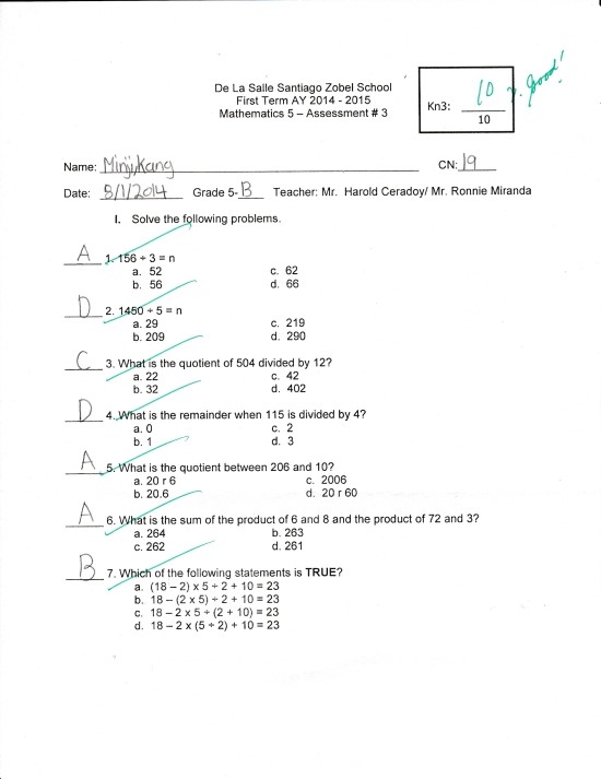  Assessment-Language/Math Result