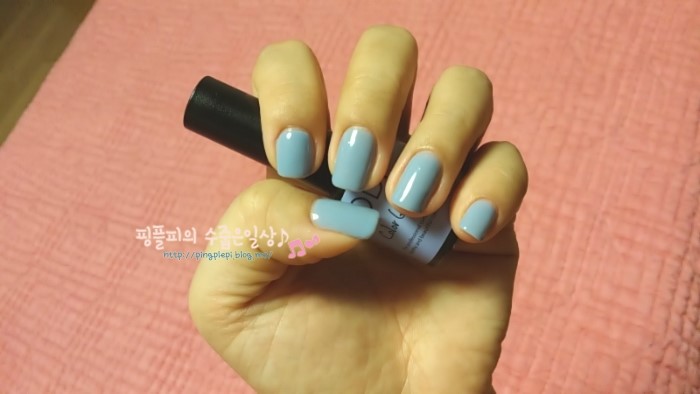  아리따움 모디 컬러젤 29 <블루라벤더> 발색