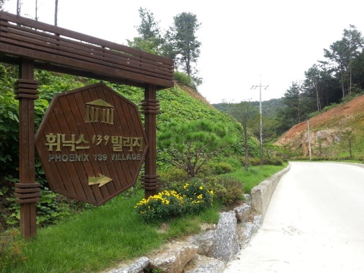  힐링단지 휘닉스139빌리지 입구및 진입로 입니다