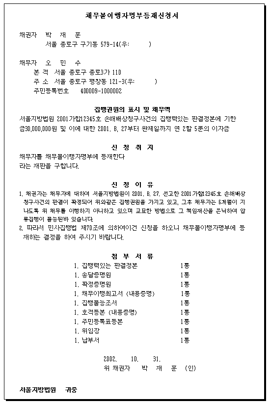 채무자 등록 제도