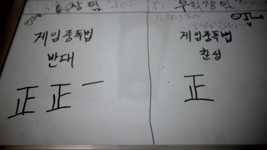  야구동아리 사람들에게 게임중독법 알리기!
