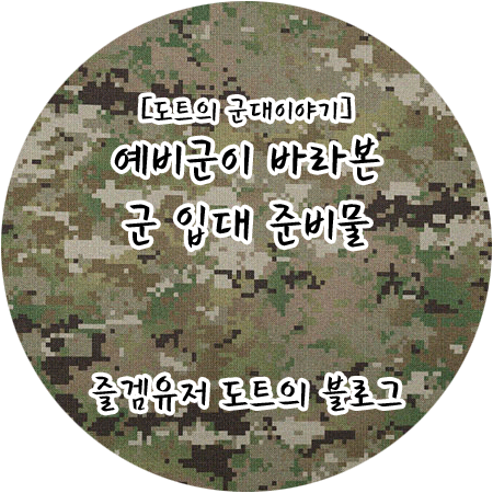 [도트의 군대이야기] 예비군의 입장에서 본 군 입대 준비물