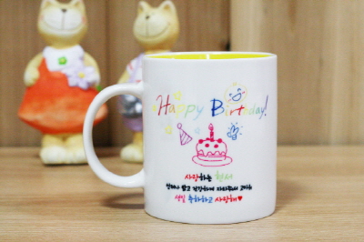  디자인드림 포토머그컵 / [B01] 알록달록 happy birthday