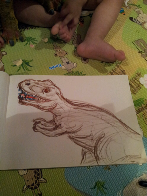 아빠의 그림 #티라노사우르스 공룡그림
