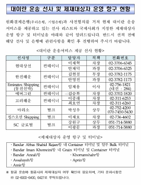  2014년 10월 29일 (水) - 이란 수출 제제 관련
