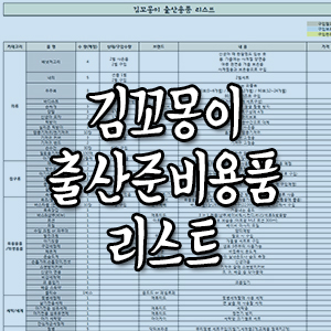  김꼬몽이 출산용품준비 리스트