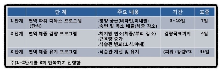  면역다이어트 프로그램