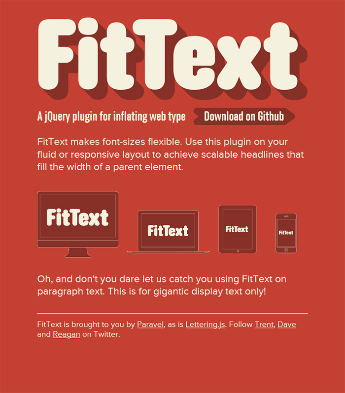 FitText - 화면 크기에 따라 글자크기 자동 변경해주는 jQuery 플러그인