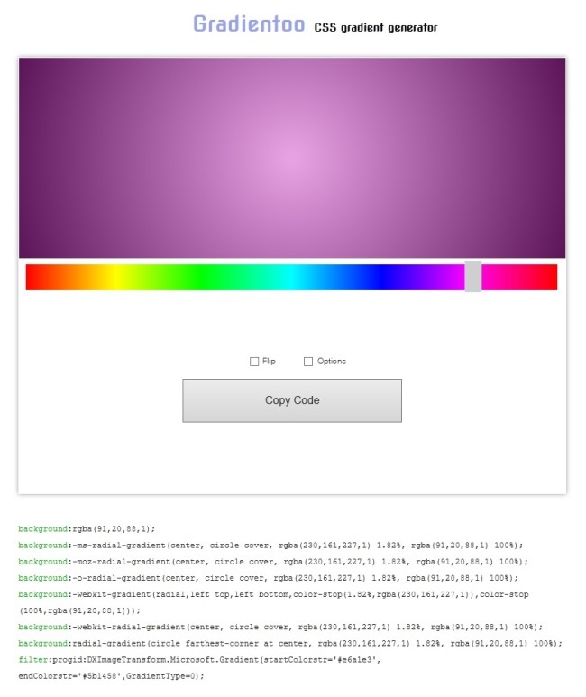 CSS3 그라데이션 코드를 생성해주는 사이트 CSS3 그라데이션 코드를 생성해주는 사이트