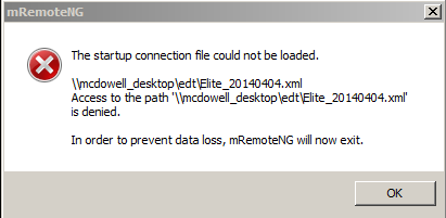  mRemoteNG confCons.xml 경로를 찾지 못할때...