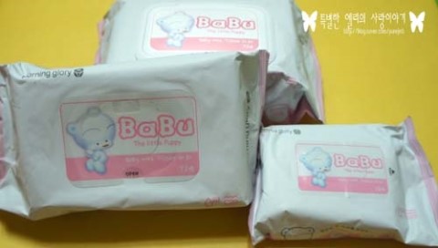  [모닝글로리] 30년 전통을 담은 모닝글로리 베이비 물티슈 babu! 안전한 물티슈여서 믿어요!