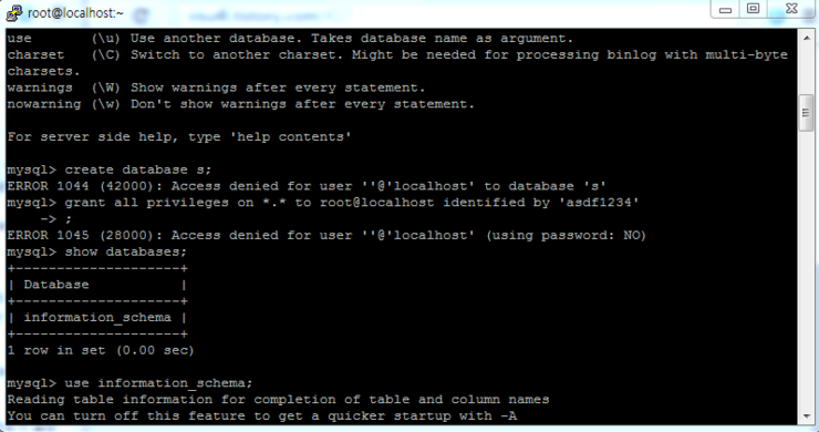  6. [Centos mysql] centos 7.0에서 mysql 사용 시 Access denied for ... 문제